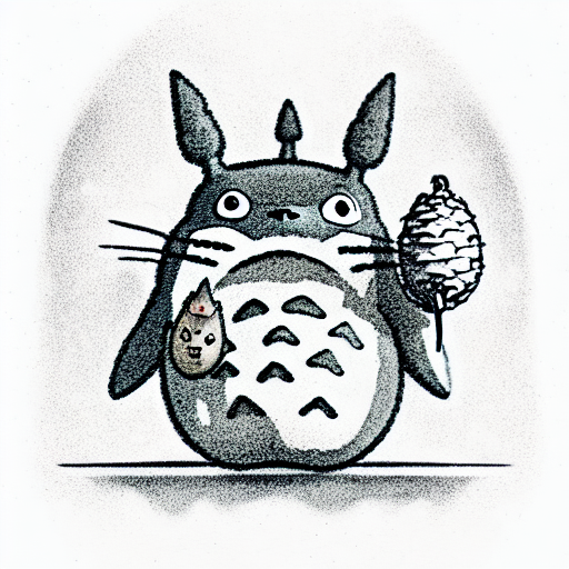 Totoro on an acorn tattoo design idea