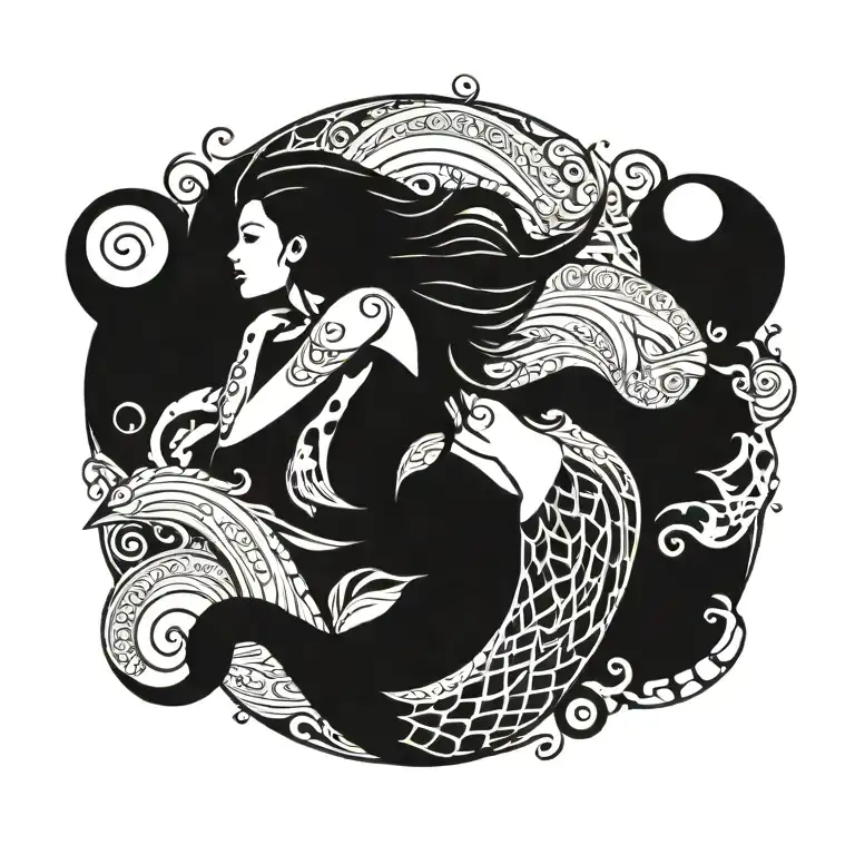 mermaid tattoo design idea