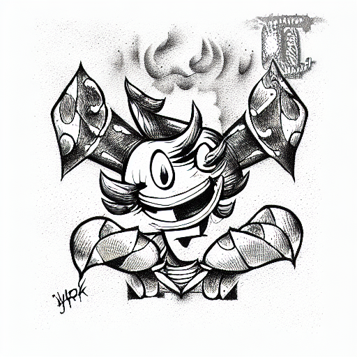 Cuphead tattoo design idea