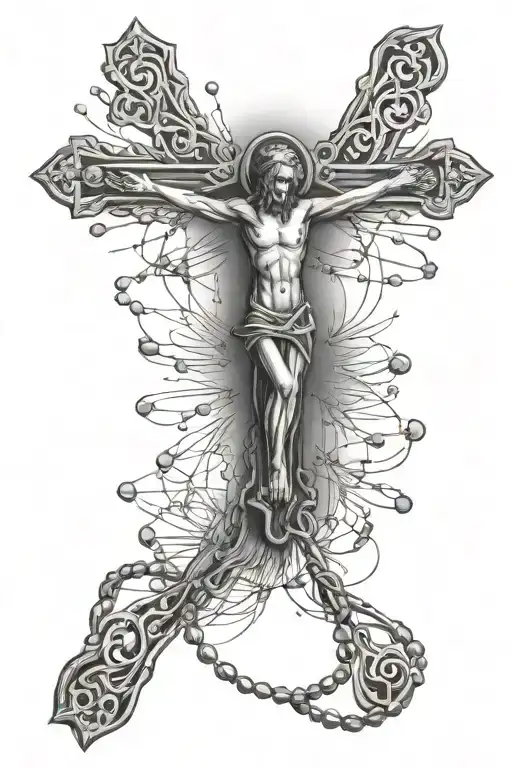 rosary tattoo design idea