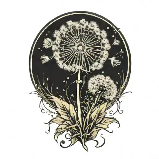 dandelion tattoo design idea