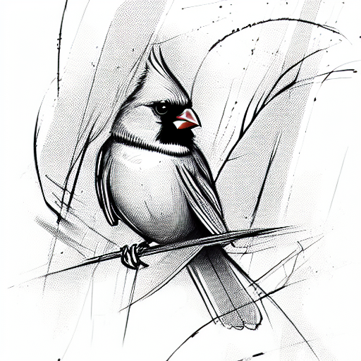 cardinal tattoo black and white