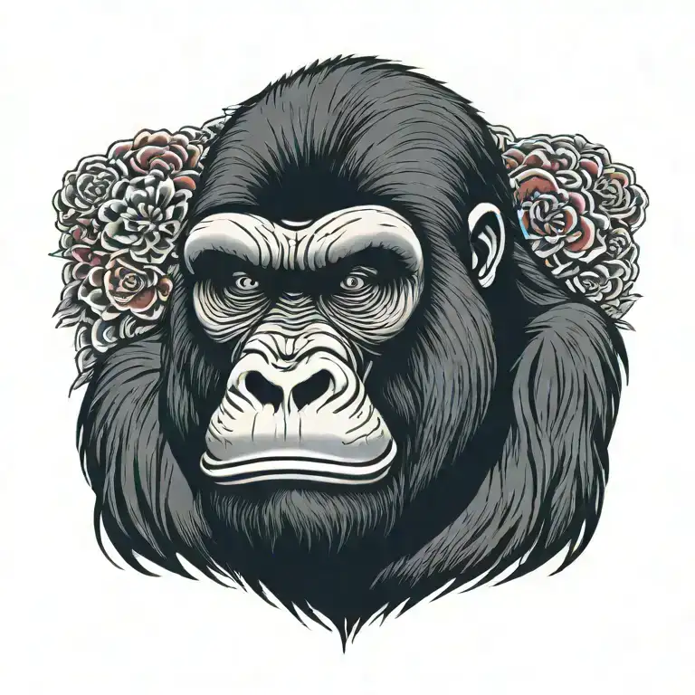 gorilla tattoo design idea
