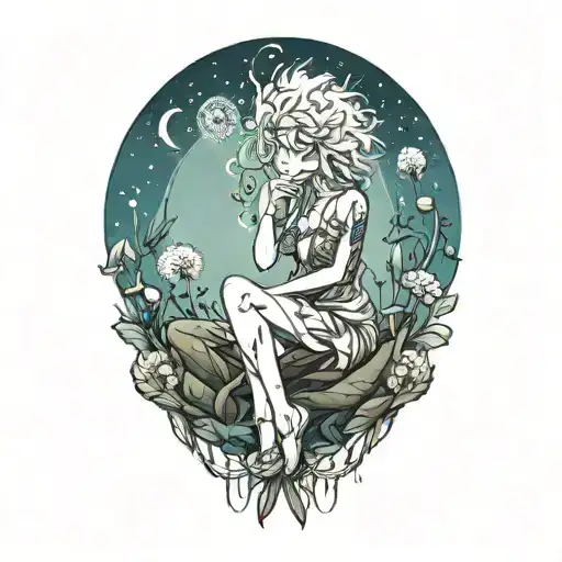 dandelion tattoo design idea