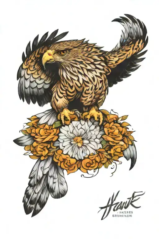 hawk tattoo design idea