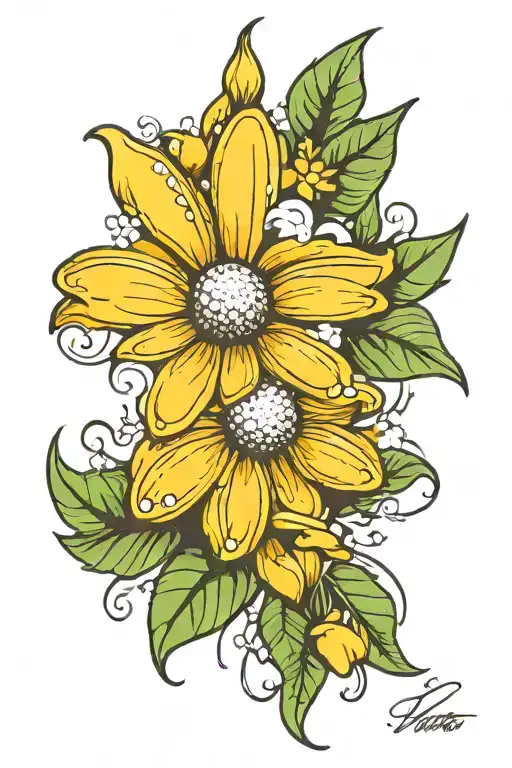 daisy tattoo design idea