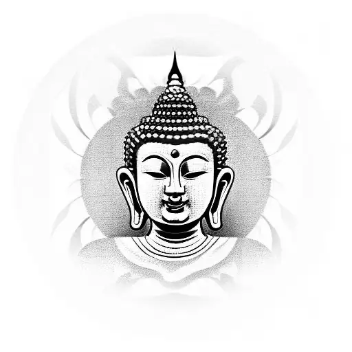 Lord Buddha on Lotus Flower Tattoo