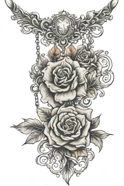 necklace tattoo design idea