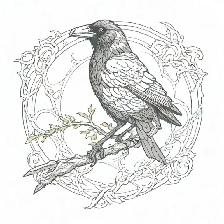 raven tattoo design idea