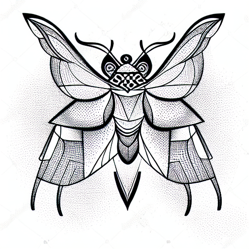 Printable Wall Art Set of 2 Moth Butterfly Geometric Tattoo  Etsy