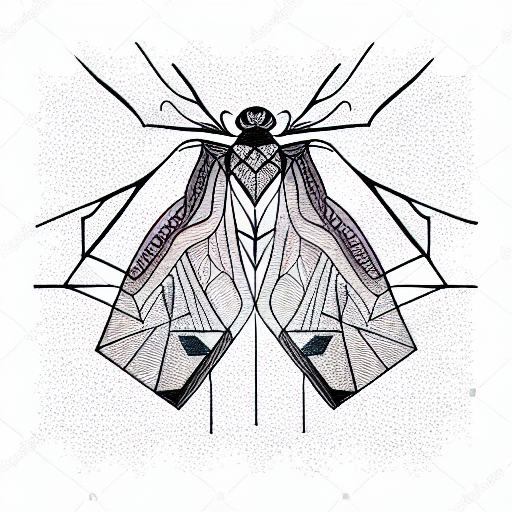 Geometric "Moth" Tattoo Idea BlackInk AI