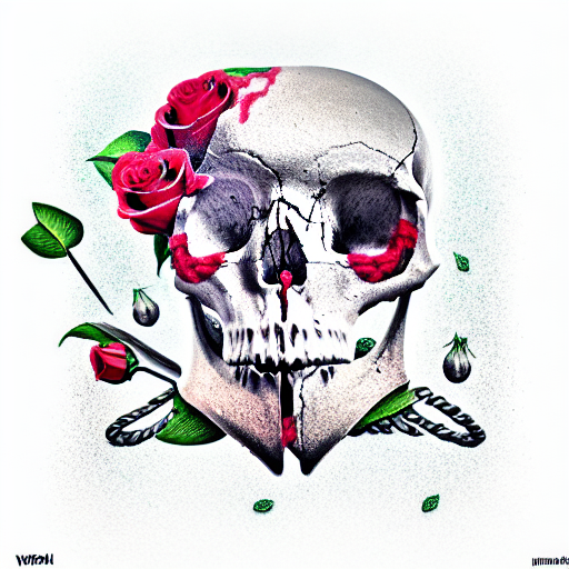 Skull and Roses tattoo design idea