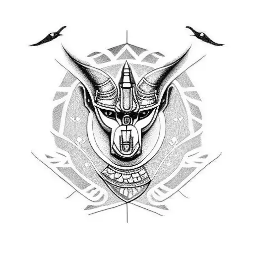 Tribal "Anubis" Tattoo Idea - BlackInk AI