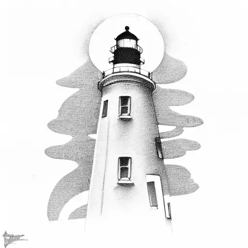 lighthouse tattoo black and grey