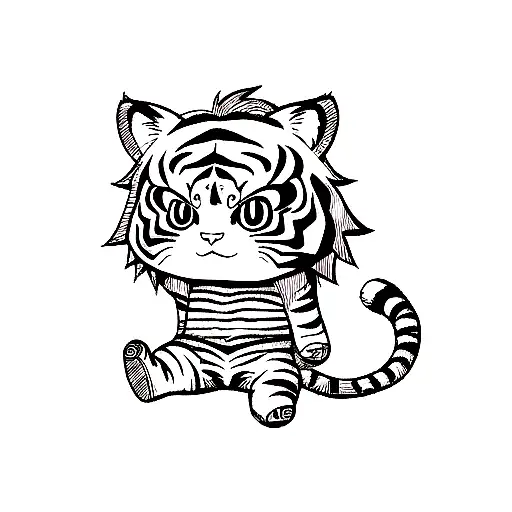 Amazon.com: Sketch Book: Cute Anime Tiger Sitting, Fantasy, Big Size 8.5x11  Inchs, 120 Pages: Johnston, Dawn: Books