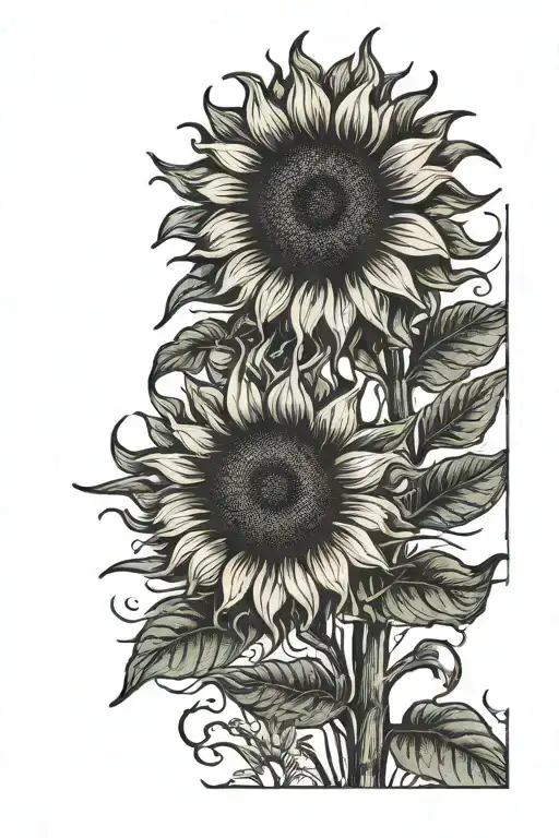 sunflower tattoo design idea