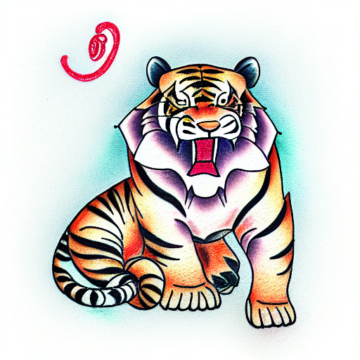 Tiger  Traditional Tattoo Flash 11  YouTube