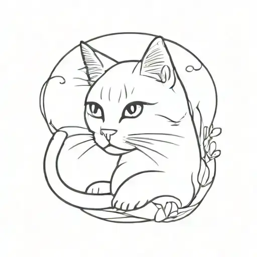cat tattoo design idea
