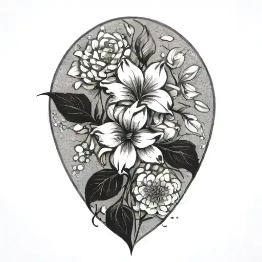 floral tattoo design idea