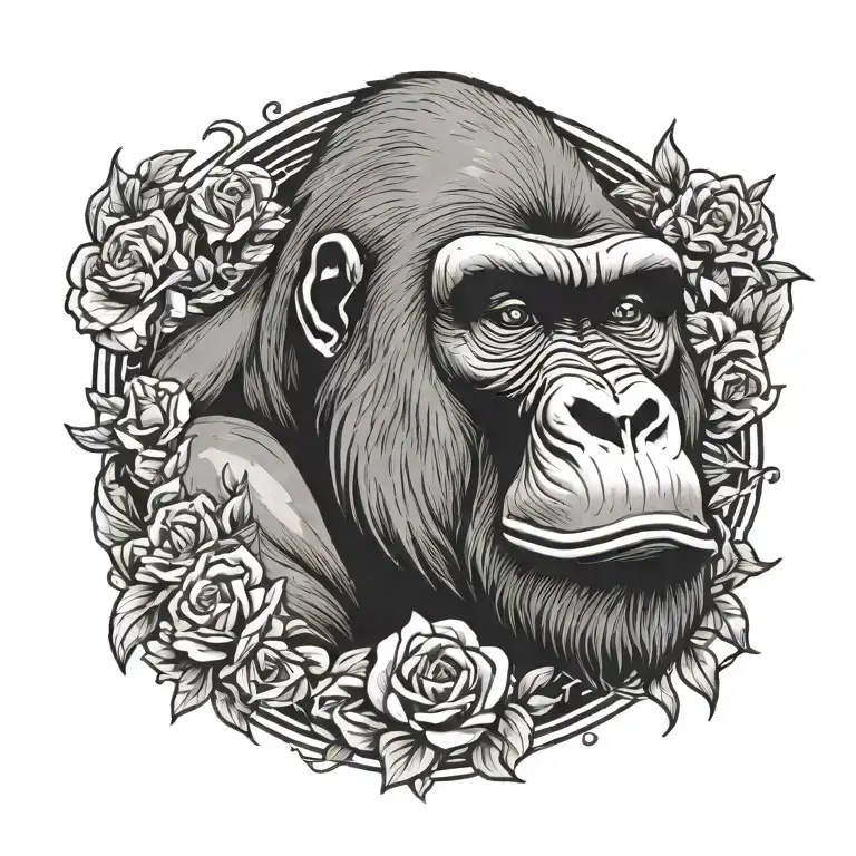 gorilla tattoo design idea
