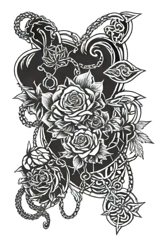 necklace tattoo design idea