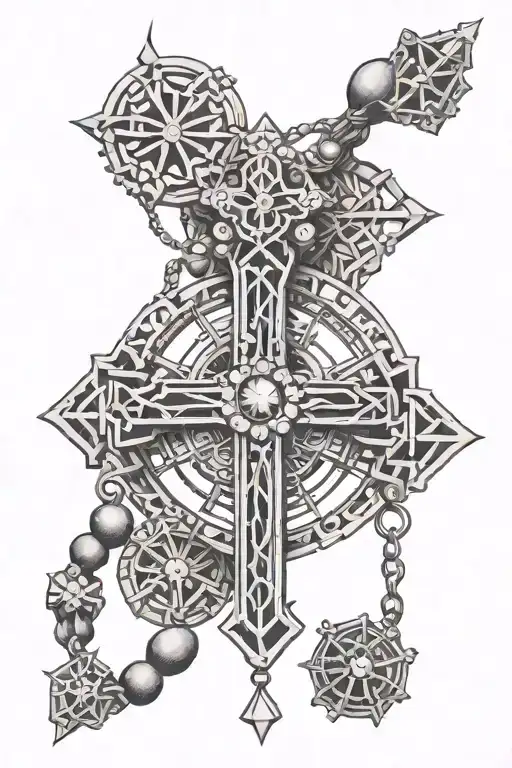rosary tattoo design idea