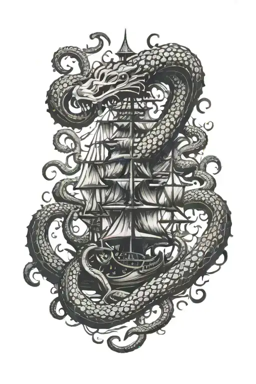 kraken tattoo design idea