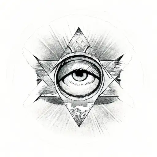Handpoke Symbol Cosmic Eye Tattoo Design – Tattoos Wizard Designs