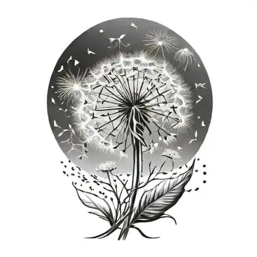 dandelion tattoo design idea