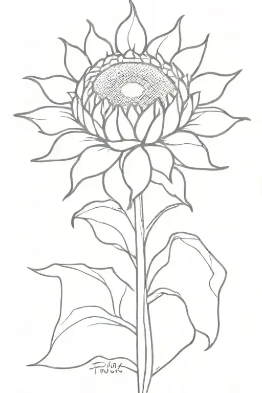 sunflower tattoo design idea