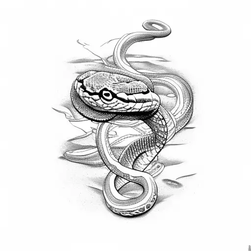 Neo Traditional Snake Tattoo Design