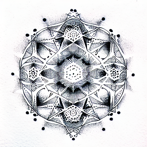 Dot Pattern Sacred Geometry tattoo design idea