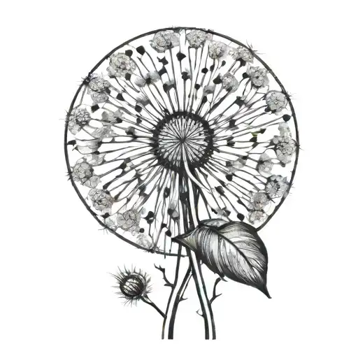 dandelion tattoo design idea