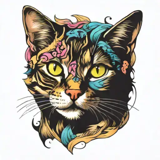 cat tattoo design idea