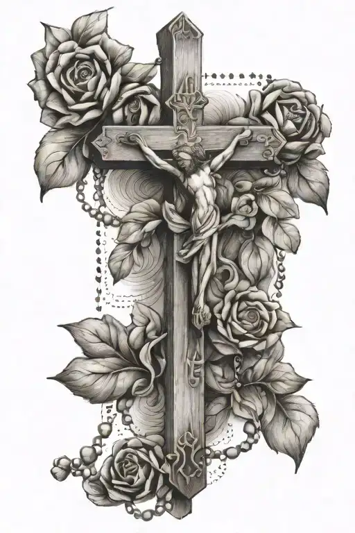 rosary tattoo design idea