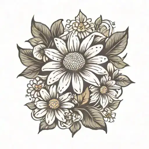 daisy tattoo design idea