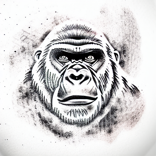 Tribal "Gorilla" Tattoo Idea - BlackInk AI