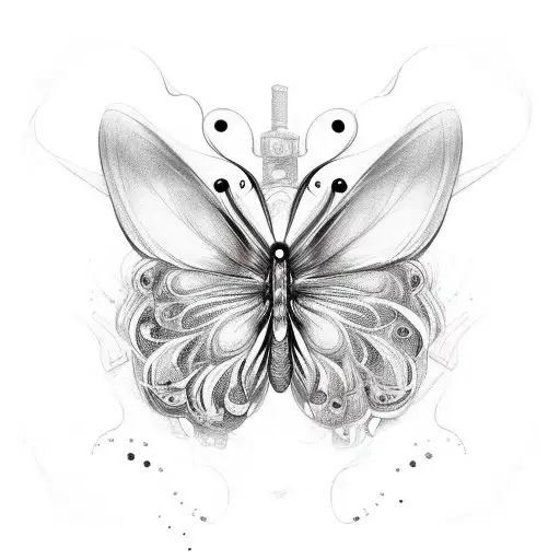 Sketch "Butterfly" Tattoo Idea - BlackInk AI
