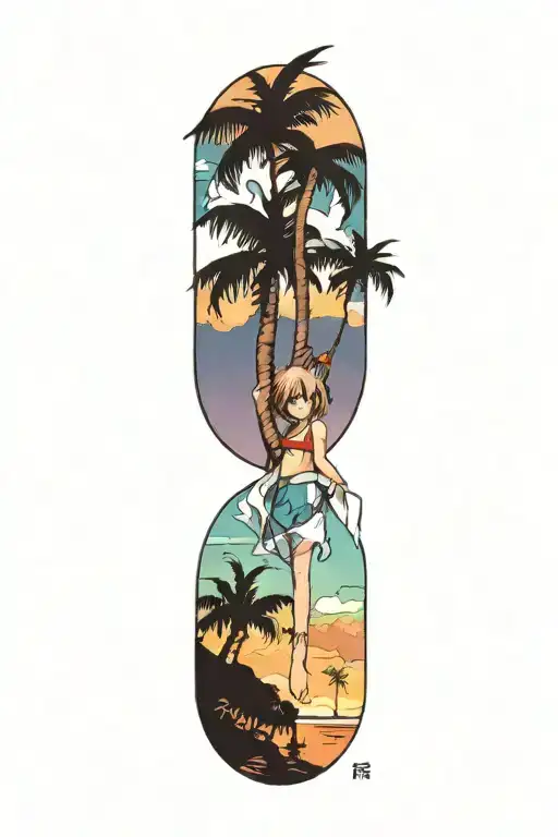 palm-tree tattoo design idea