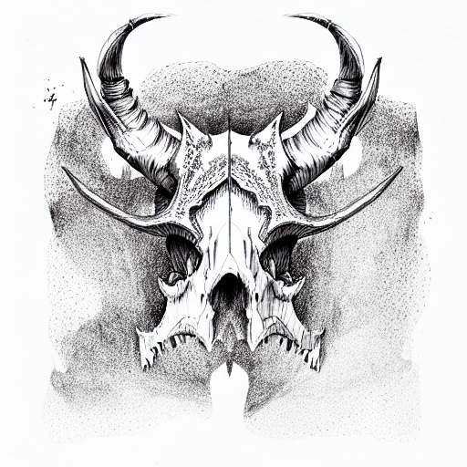 Triceratop Skull tattoo design idea