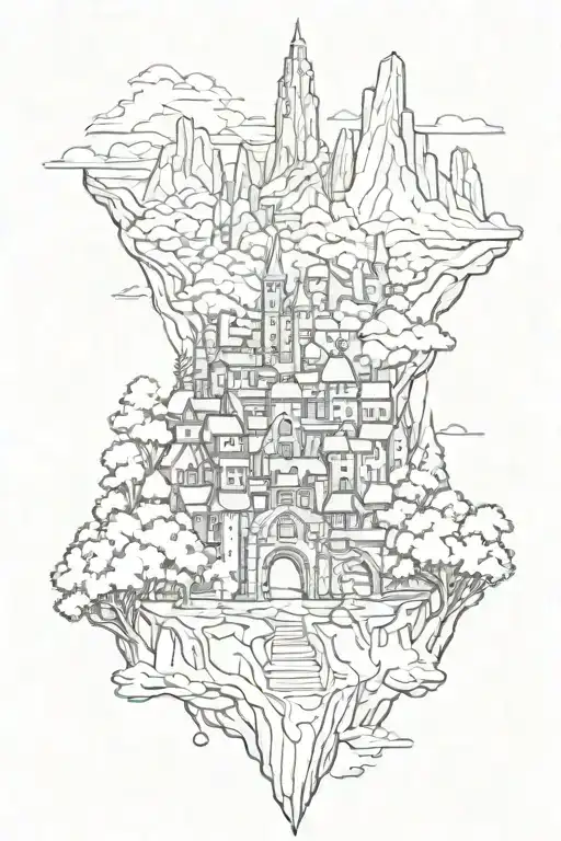 Rivendell City LOTR tattoo design idea