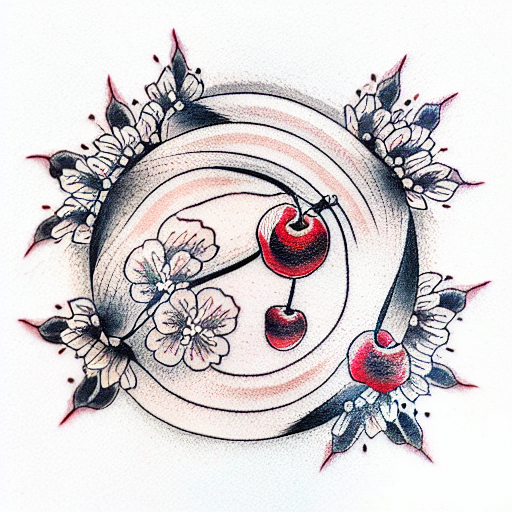cherry tattoo design traditional｜TikTok Search