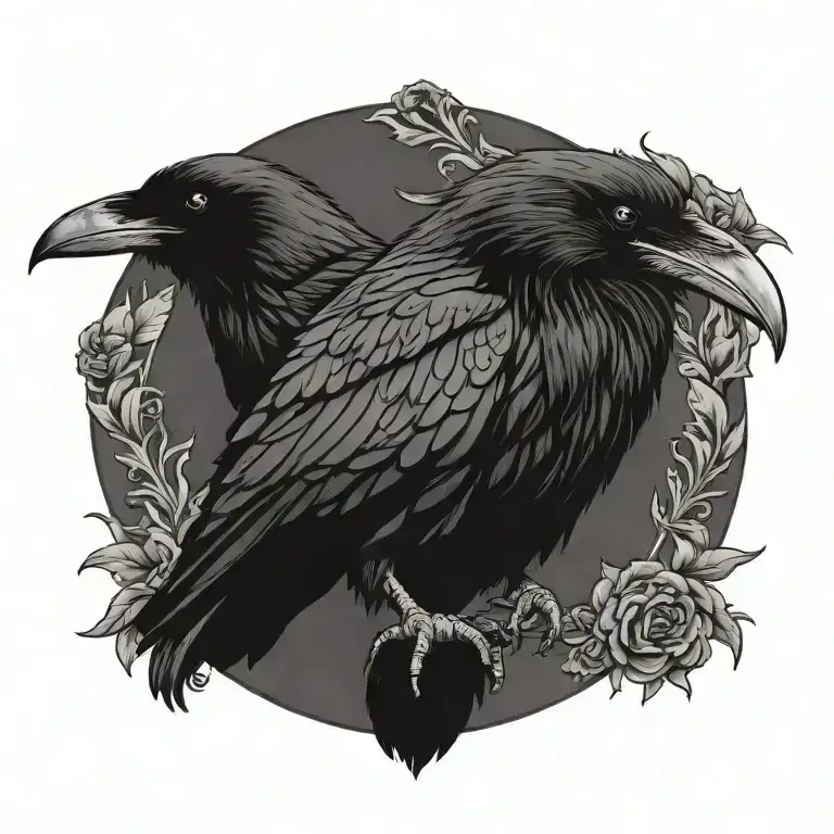raven tattoo design idea