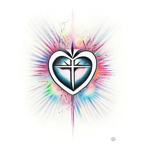 Sacred Heart tattoo design idea