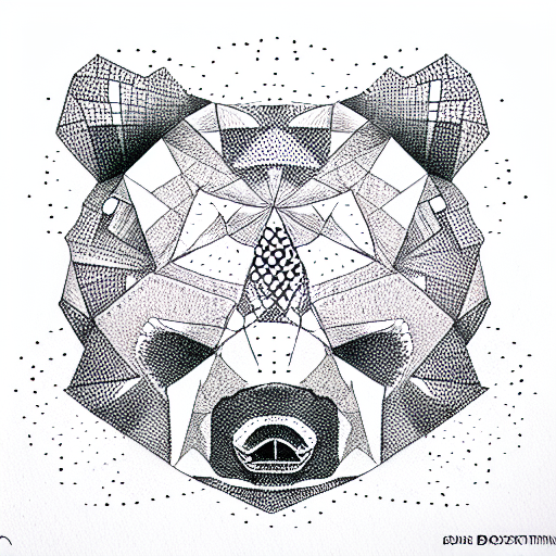 Cubism Bear tattoo design idea