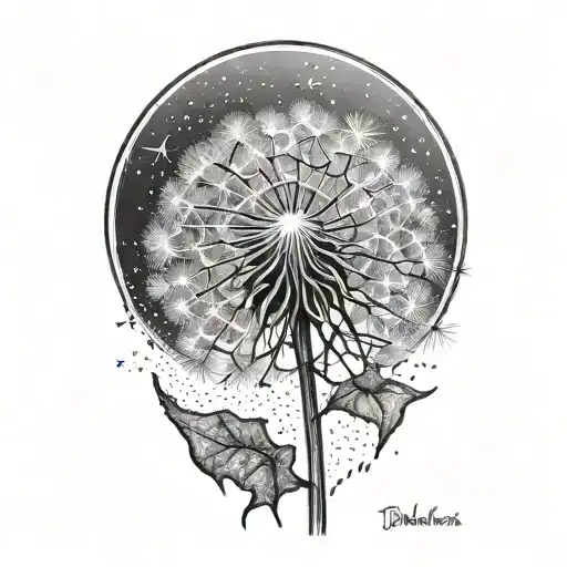 dandelion tattoo design idea