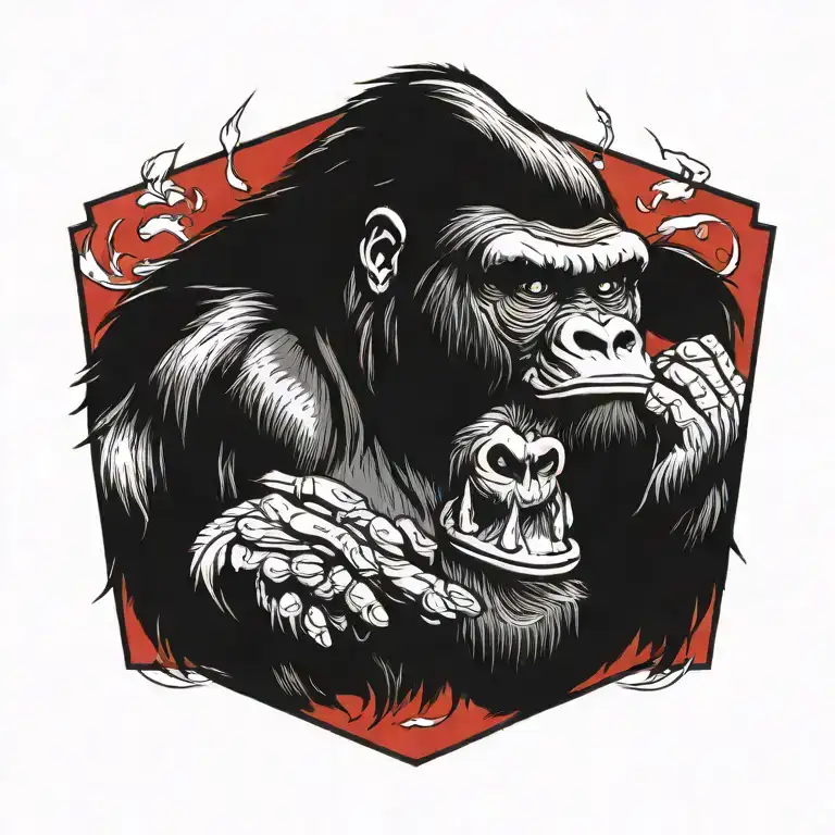 gorilla tattoo design idea