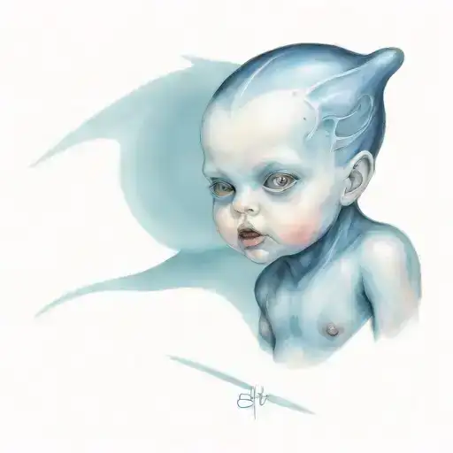 H.R. Giger Alien Creepy Baby tattoo design idea