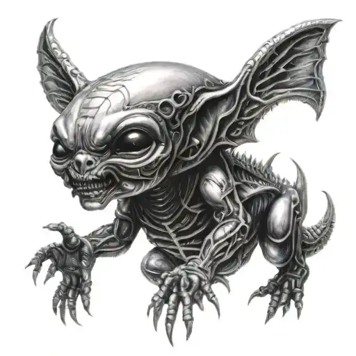 H.R. Giger Alien Creepy Baby tattoo design idea