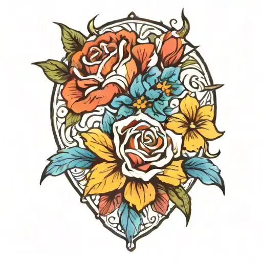 floral tattoo design idea